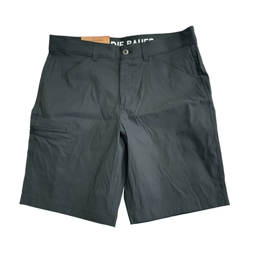 NEW Eddie Bauer Men's Size 34 Rainier 10" Tech Shorts Black Cargo Outdoor - Picture 2 of 7